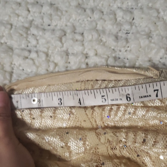 Joseph Ribkoff women's vintage sequin gold skirt size 8 - Picture 7 of 7